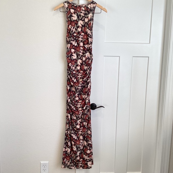 Anthropologie Sleeveless Cutout Slim Column Midi Dress Black Floral NEW Small - Picture 11 of 16